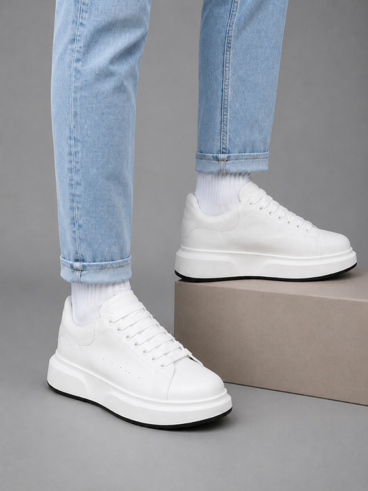 WRAYEN BLANC- CUIR 100% VÉRITABLE